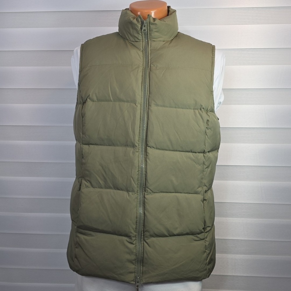 Gap Down Puffer Vest Women's‎ Size XL Khaki Full-Zip
